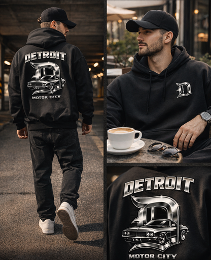 Detroit Motor City Hoodie / T-Shirt – Classic Car Streetwear Design