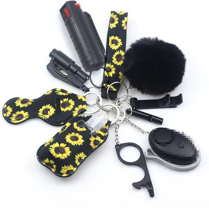 11pcs Self-Defence Keychain Set Multi-Function Keyring