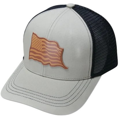 Wavy USA Flag Trucker Hat – Snapback