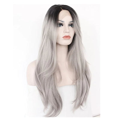 Lace Wig with Gray Hand-Crochet Design
