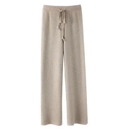 Vintage Casual Knitted Wide Leg Pants