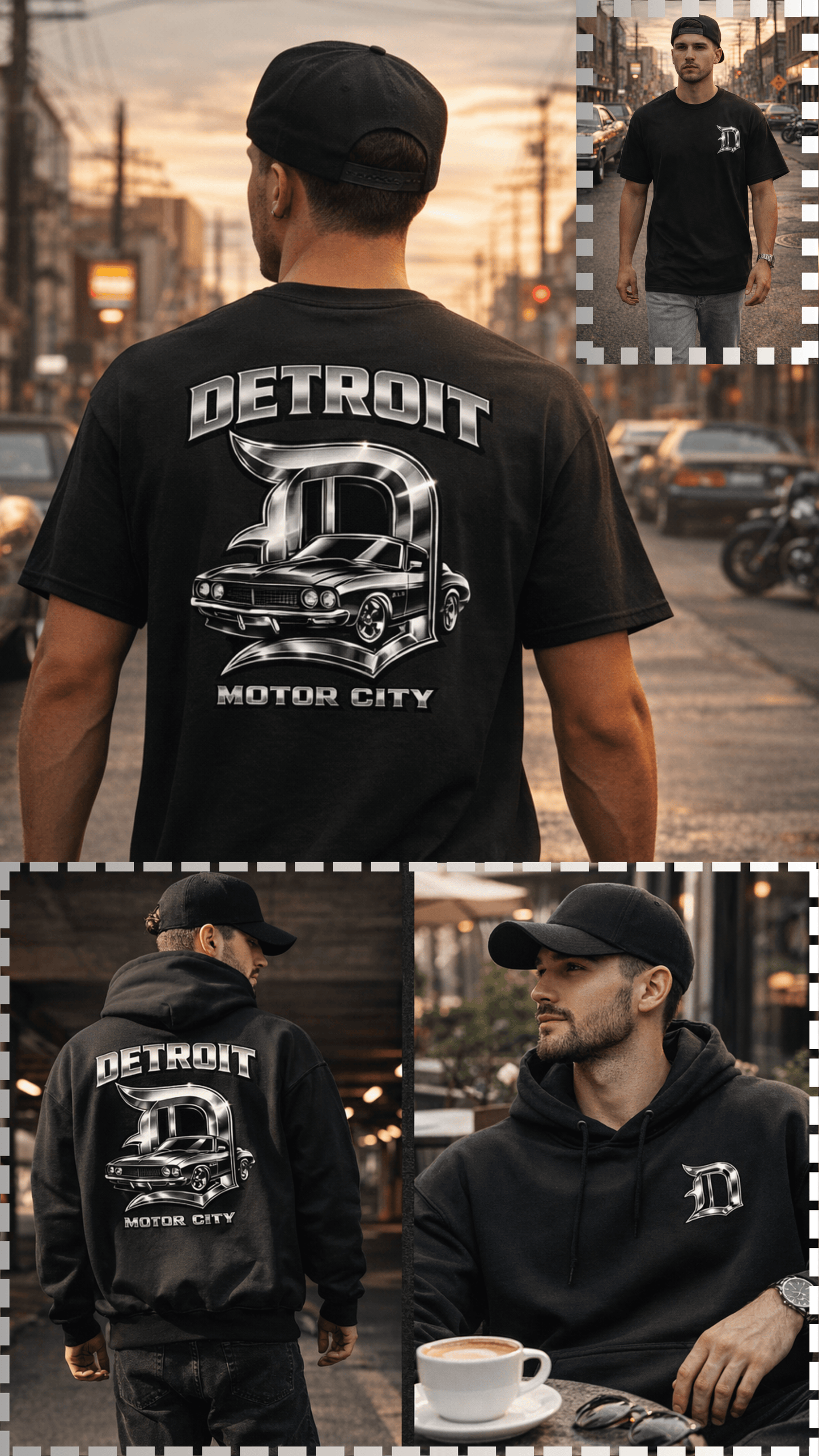 Detroit Motor City Hoodie / T-Shirt – Classic Car Streetwear Design