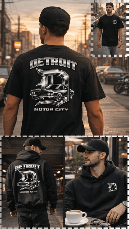 Detroit Motor City Hoodie / T-Shirt – Classic Car Streetwear Design