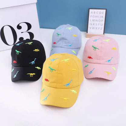 Colorful Children's Baseball Hats with Dinosaur Design