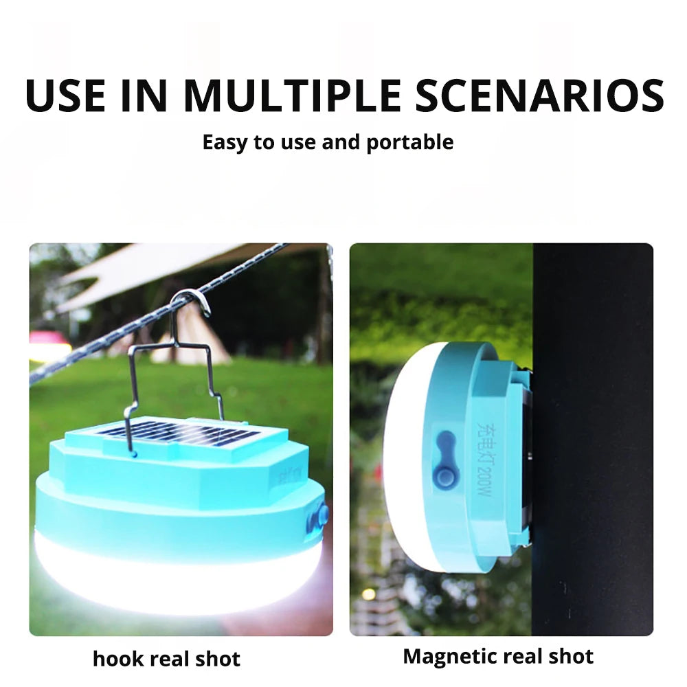 USB Rechargeable Solar Camping Lantern - Waterproof Light