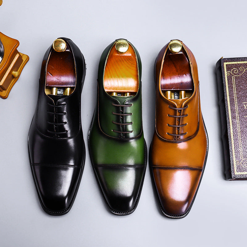 Cowhide Dress Shoes Business Men's