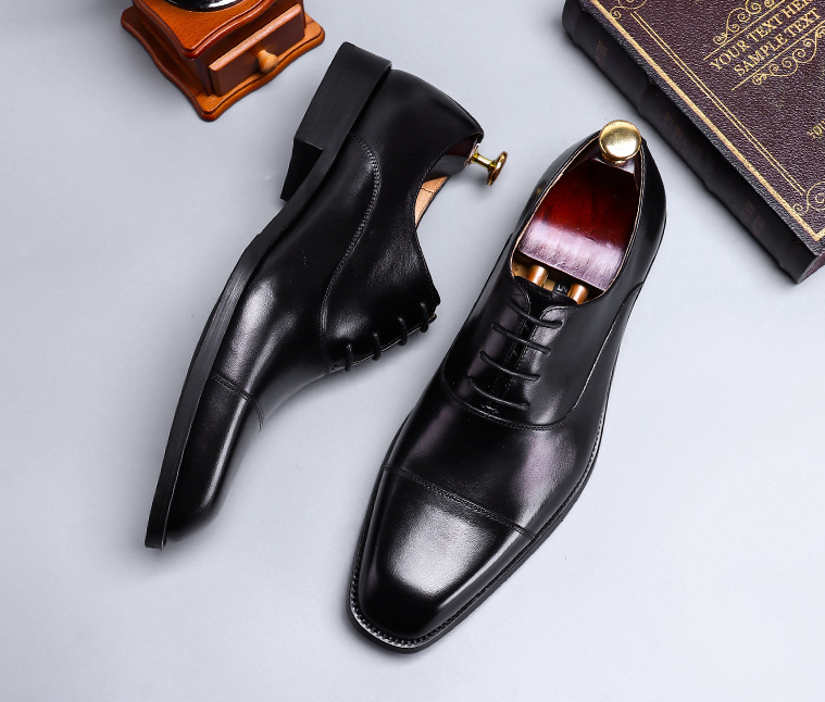 Cowhide Dress Shoes Business Men's