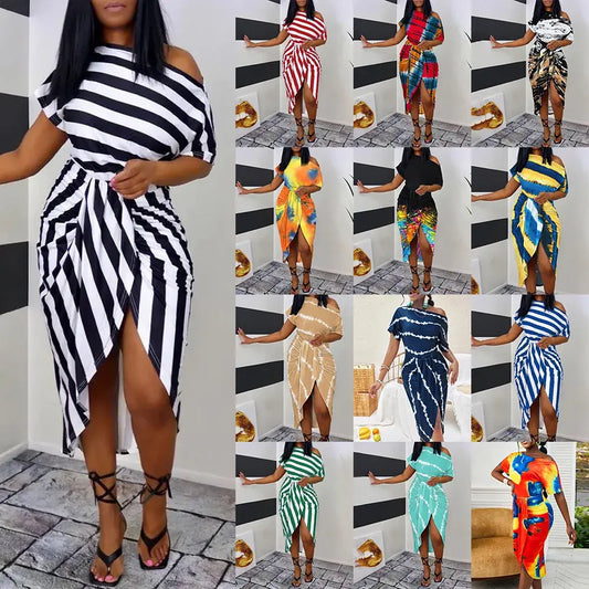 Universal Dress Women Summer Sexy Stripe