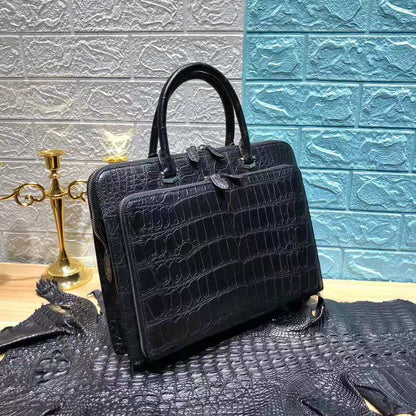 Crocodile Belly Black Handbag Men's