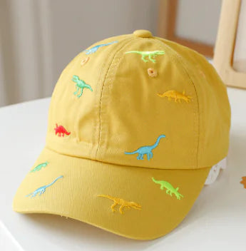 Colorful Children's Baseball Hats with Dinosaur Design