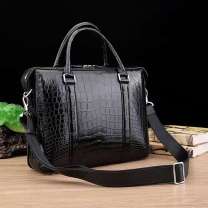 Crocodile belly Briefcase Handmade Business Laptop Bag Men's