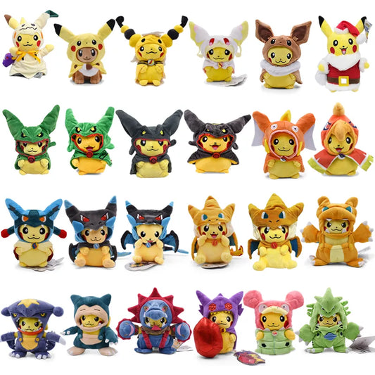 24 Pcs Pokemon Pikachu Cosplay Toys Charizard Snorlax Garchomp Tyranitar Hydreigoime Stuffedn Peluchn Ane Dols Plush Cartool