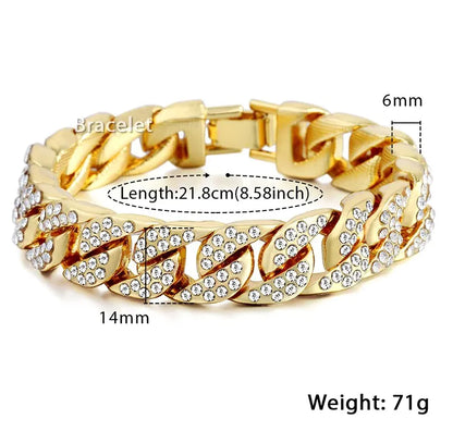 Universal Miami Gold Curb Cuban Bracelet