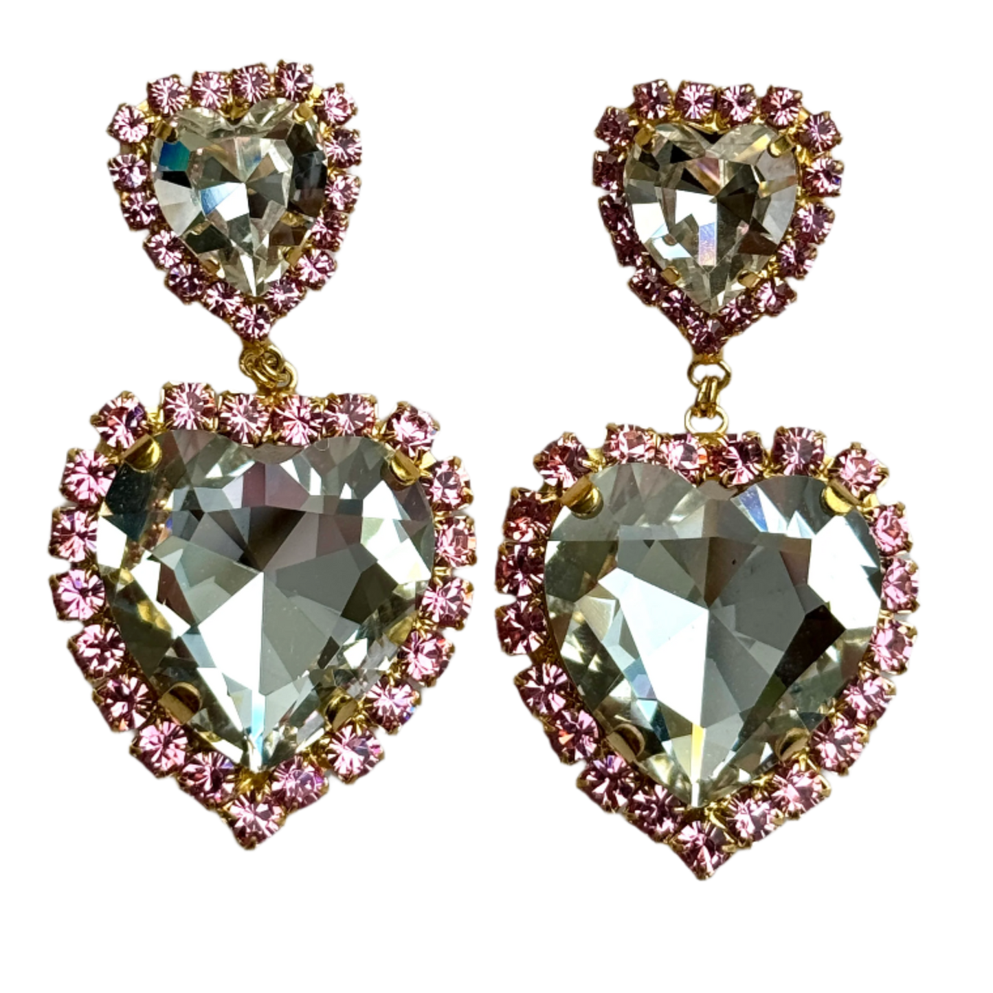 Isabella Pink Heart Earrings