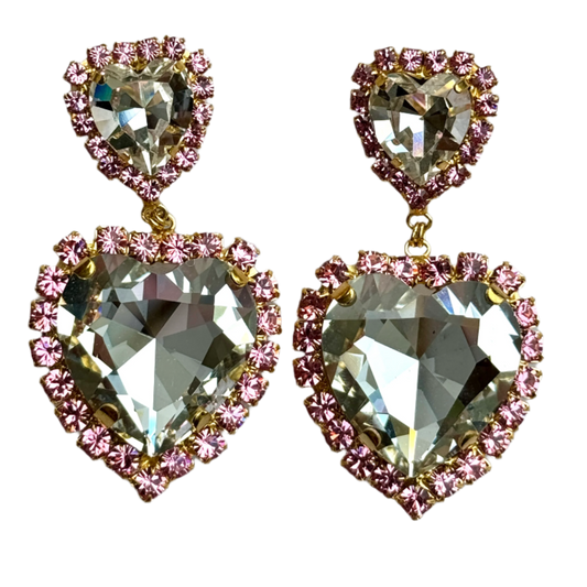 Isabella Pink Heart Earrings