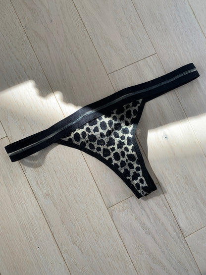 Molly Leopard Print Lace Thong