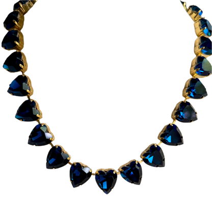 Grace Dark Blue Heart Necklace