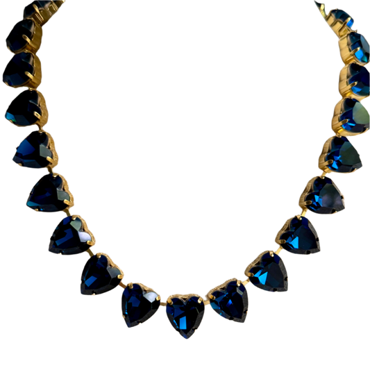 Grace Dark Blue Heart Necklace