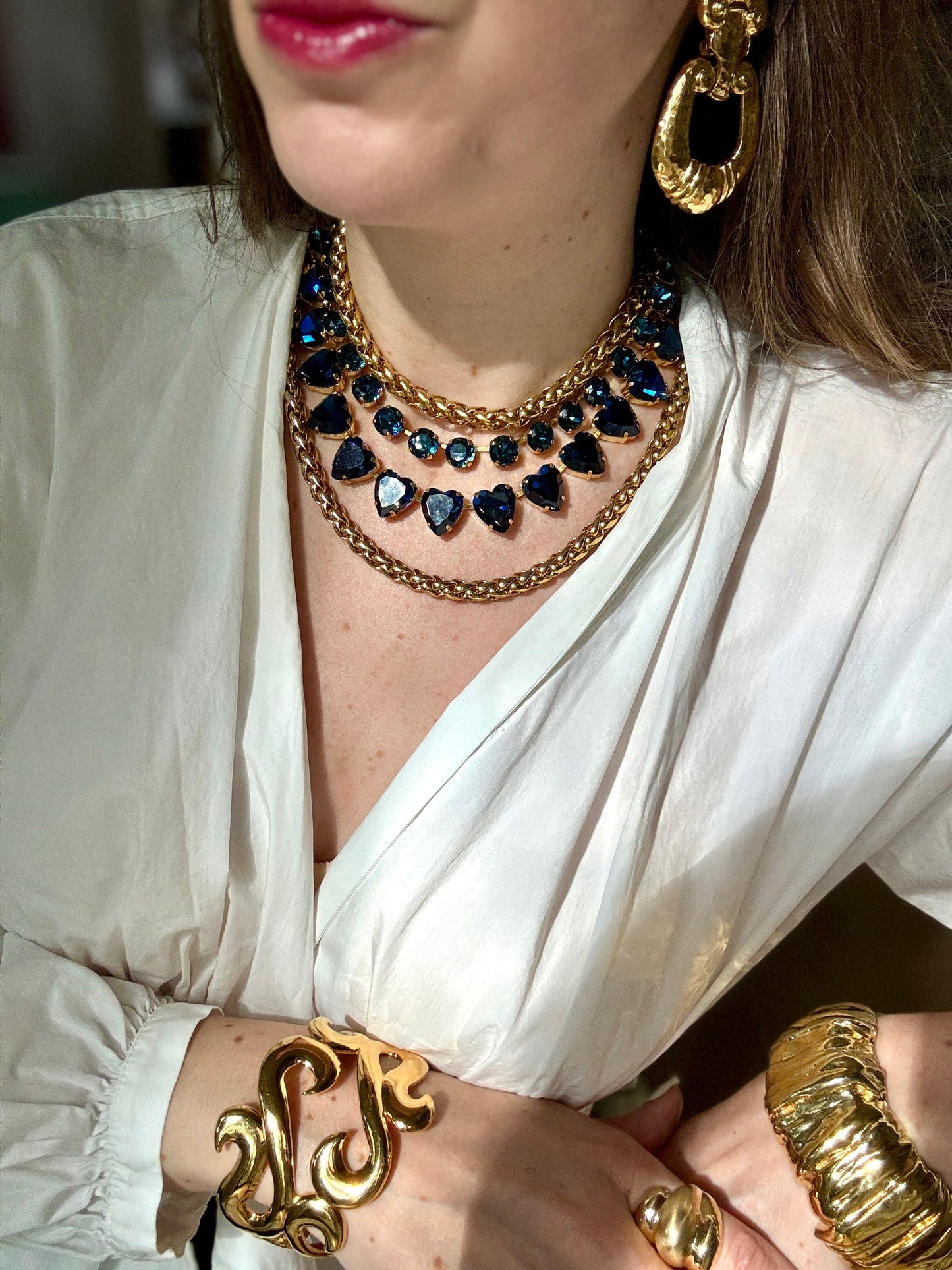 Grace Dark Blue Heart Necklace