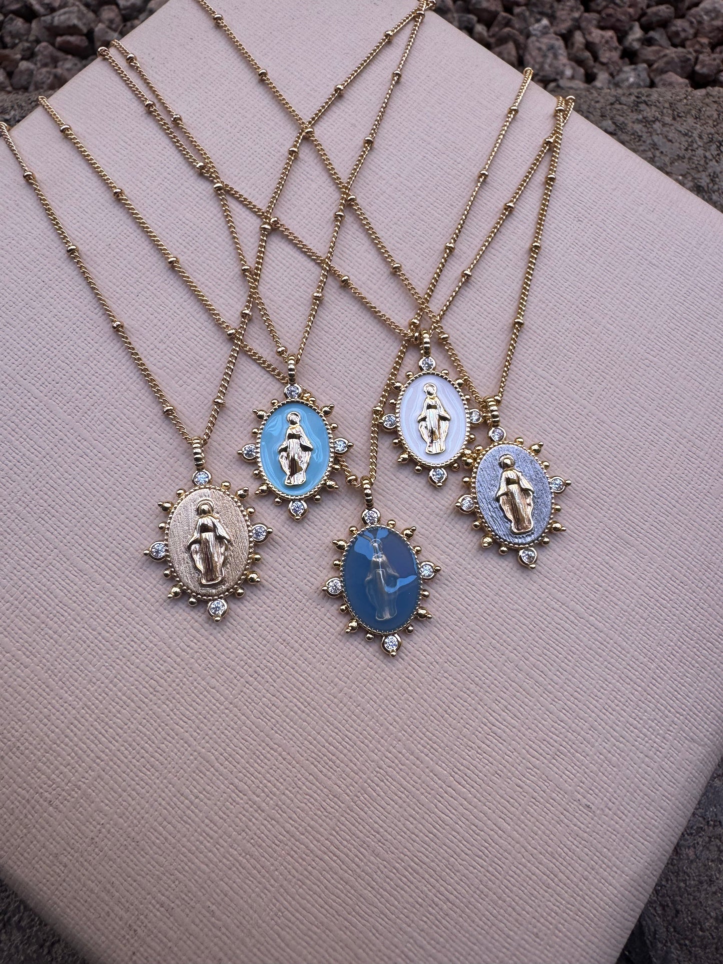 Lady Lourdes Pendant - Aqua