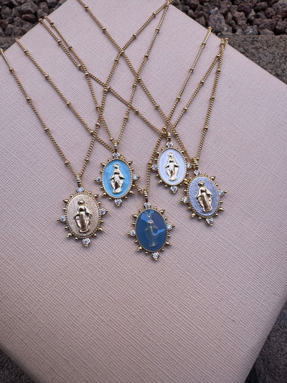Lady Lourdes Pendant - Aqua