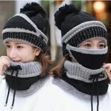 Beanie Hat With Scarf and Mask