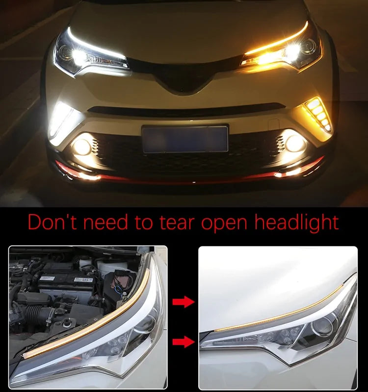 2 Pieces RGB Daytime Strip For Headlight