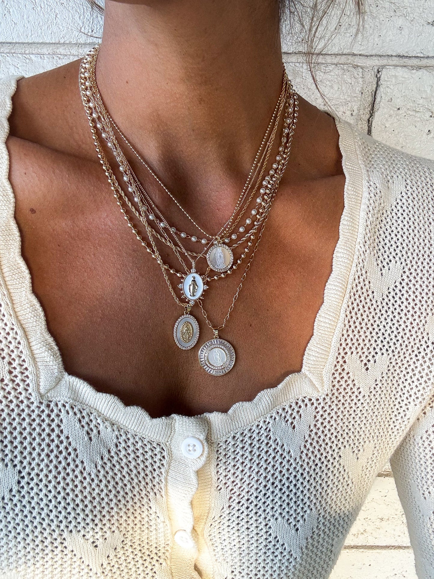 Petite Mother Mary Necklace