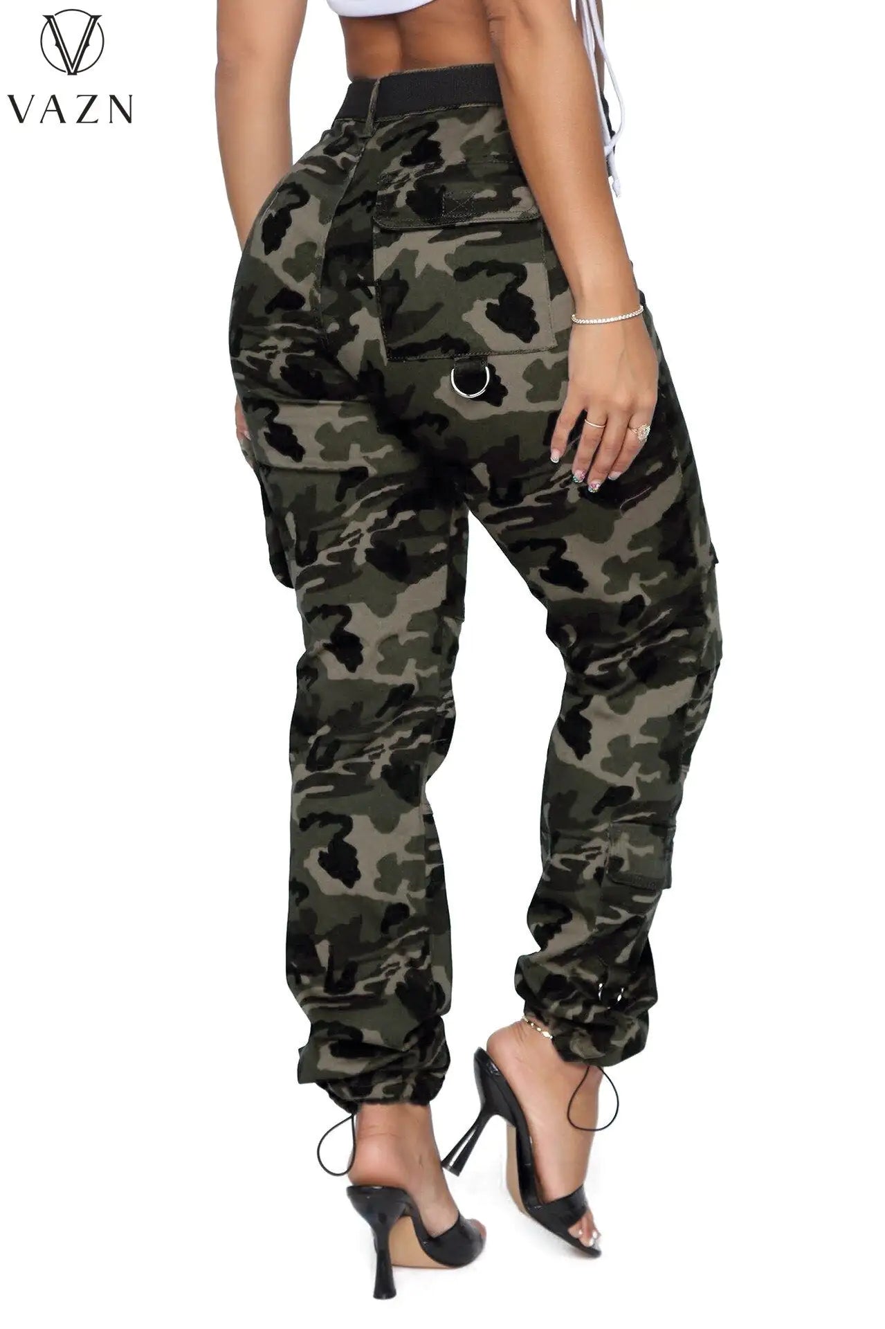 Universal Women Pockets Camouflage Denim Long Pants