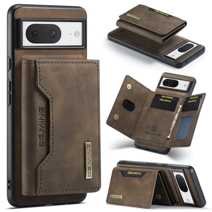 Wallet Case for Google Pixel 8 DG.MING Premium Leather Phone Case Back Cover Magnetic Detachable with Trifold Wallet Card Holder Pocket for Google Pixel 8 6.2 inch (Coffee)