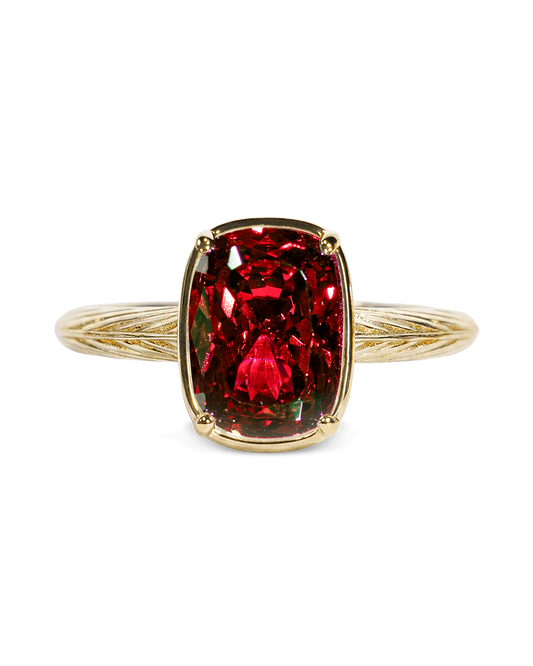 Sterling Silver Mini Garnet Elongated Cushion Ring