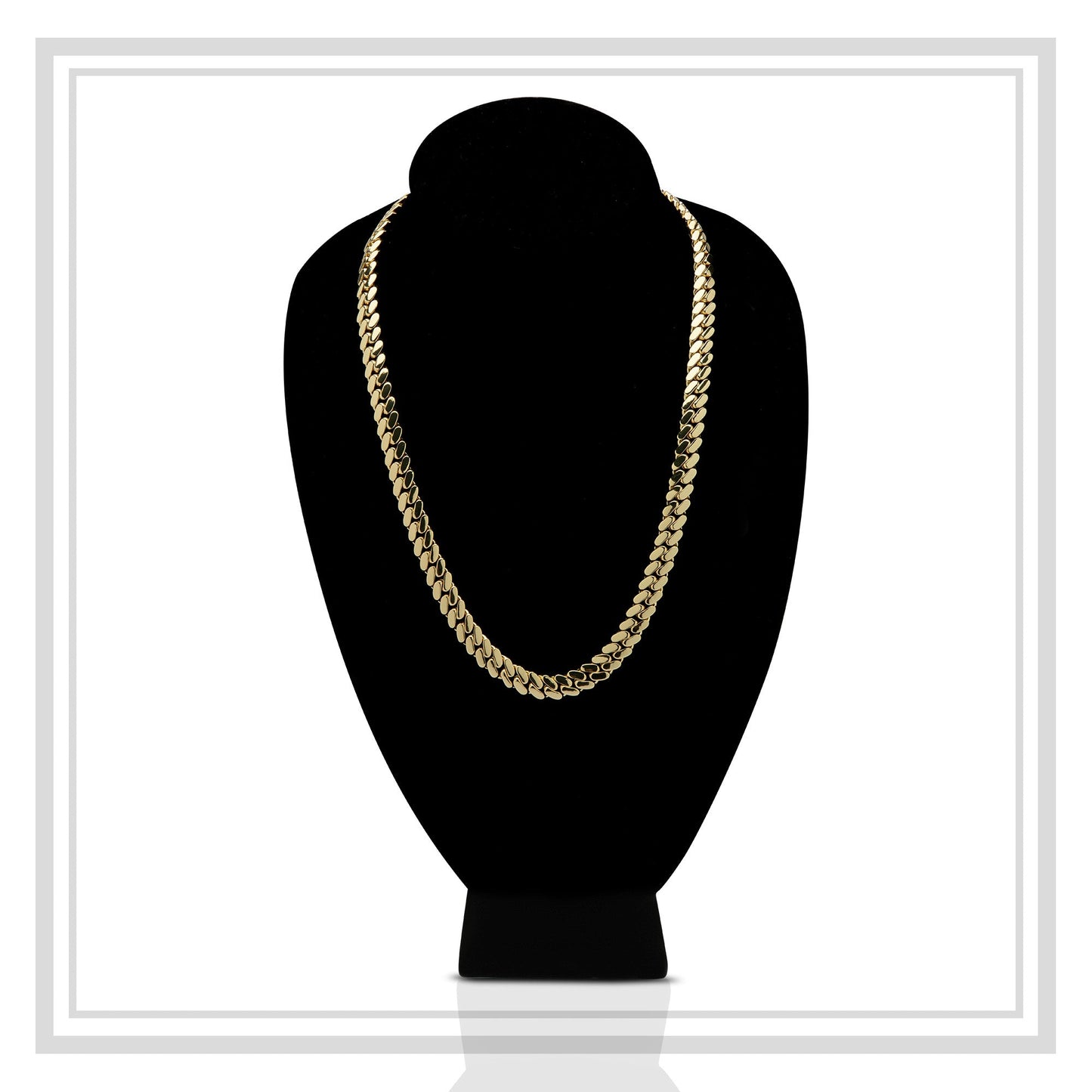 Miami Cuban Link Chain Necklace 14K Gold Premium Plated 10-24 mm Men Jewelry 24 inch