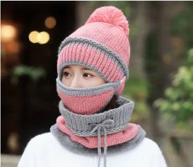 Beanie Hat With Scarf and Mask