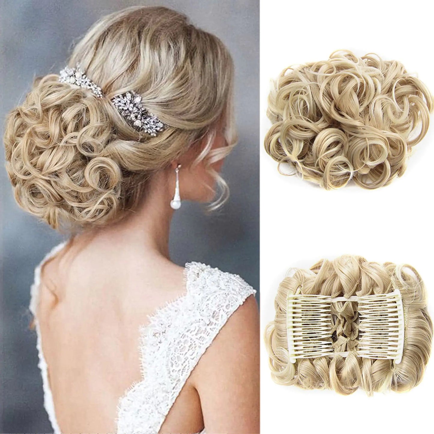 Universal Short Curls Extension Bun