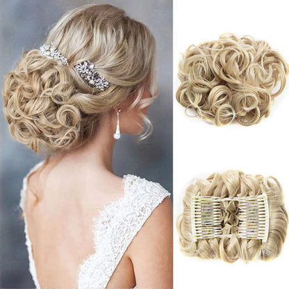 Universal Short Curls Extension Bun