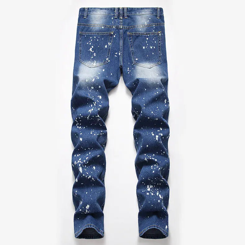 Men's Ripped Denim Jeans - Summer Casual Straight Fit