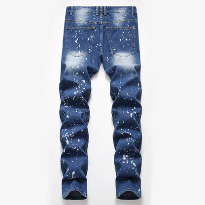 Men's Ripped Denim Jeans - Summer Casual Straight Fit