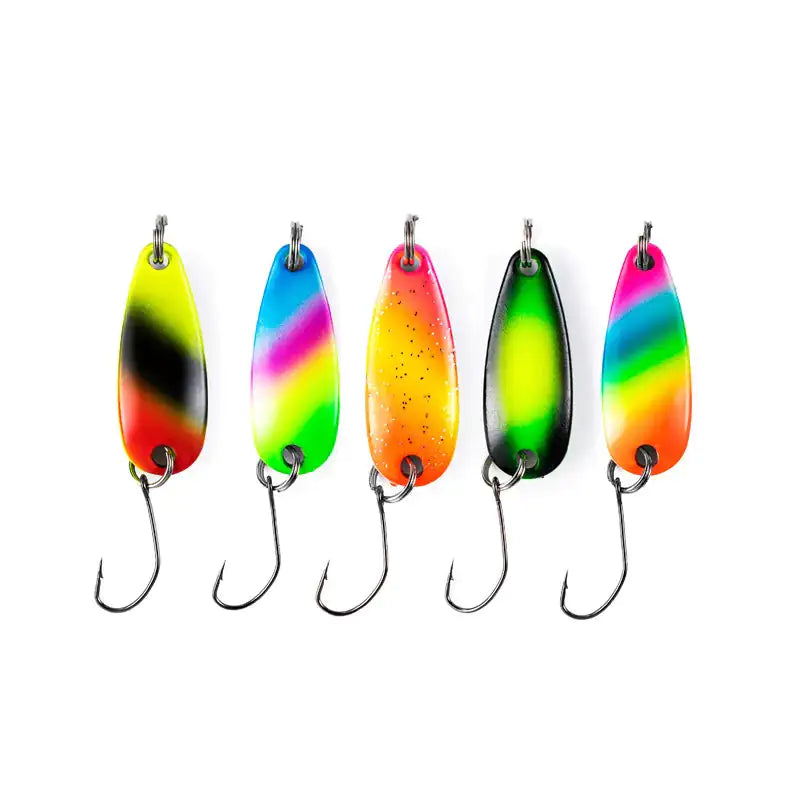 5-10 Pieces Colorful Single Hook Fishing Spoons