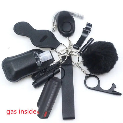 11pcs Self-Defence Keychain Set Multi-Function Keyring