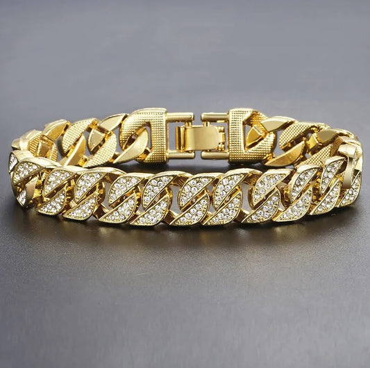 Universal Miami Gold Curb Cuban Bracelet