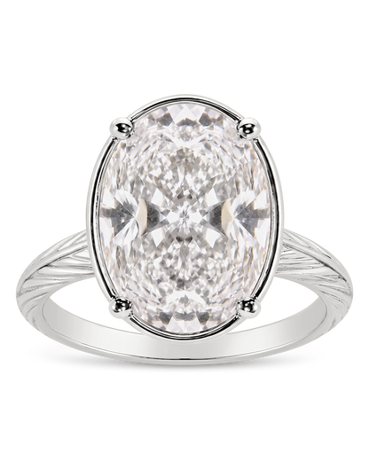 Sterling Silver Oval Cut CZ Cocktail Ring