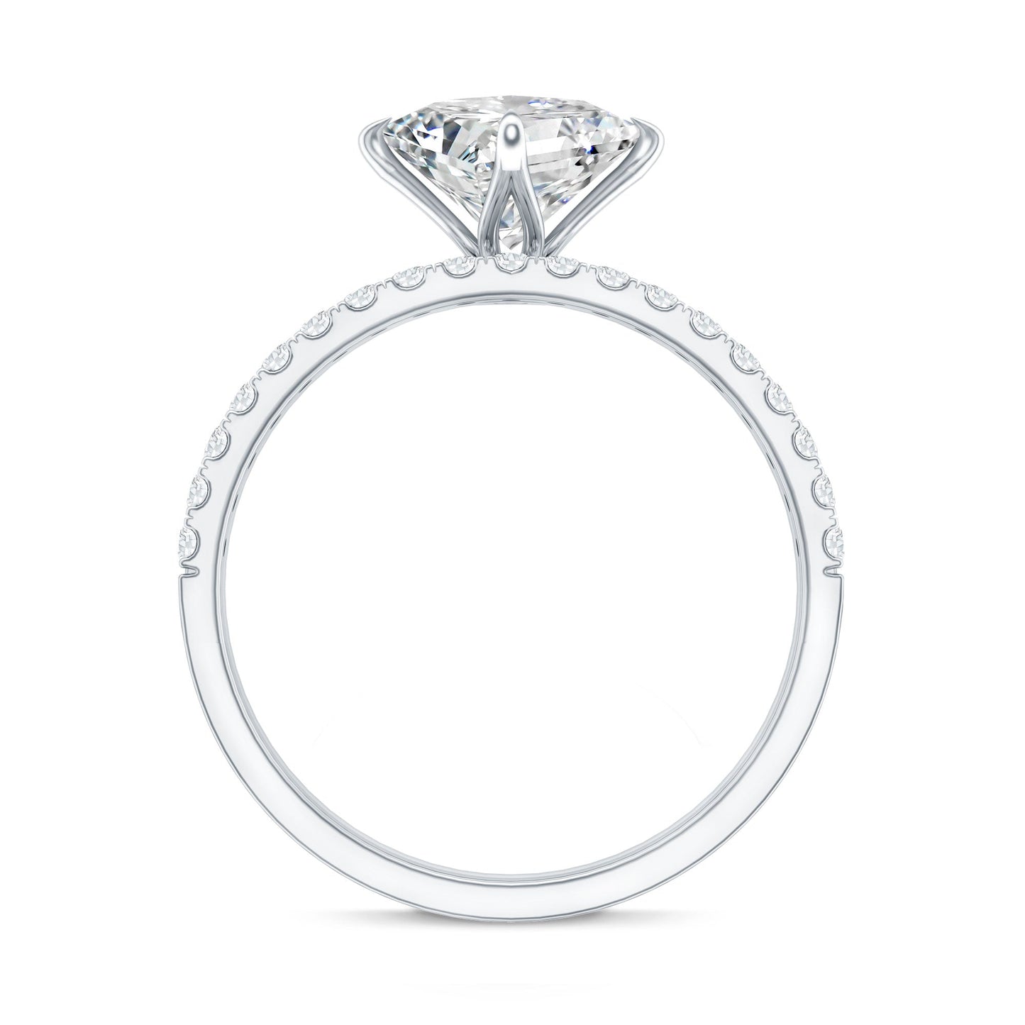 Princess Cut Lab Grown Diamond Ring With Wedding Band