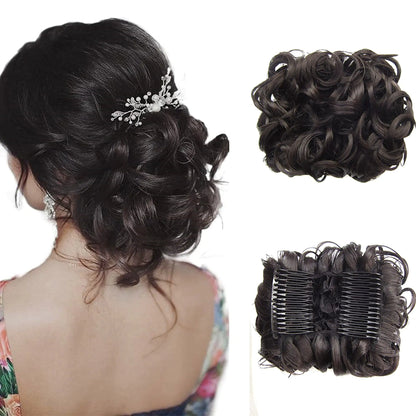 Universal Short Curls Extension Bun