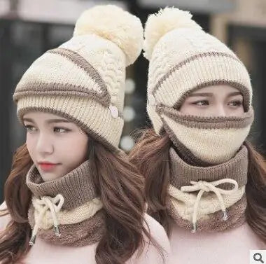 Beanie Hat With Scarf and Mask