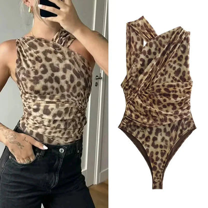 Ladies Leopard Bodysuit