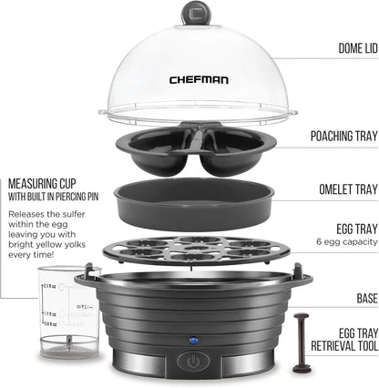 🍳 6‑Egg Rapid Electric Cooker – Steam, Poach & Boil with Ease