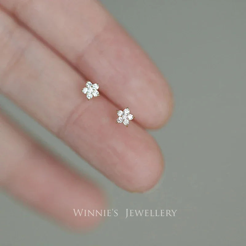 925 Sterling Silver Heart Stud Earrings