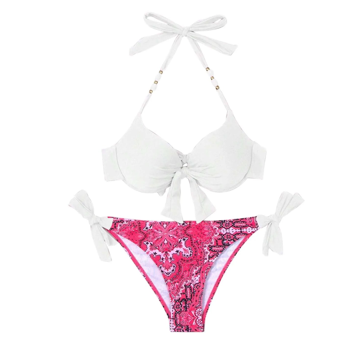 Strap Split Bikini Set - Two-Piece Swimsuit