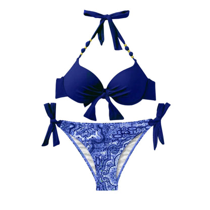 Strap Split Bikini Set - Two-Piece Swimsuit