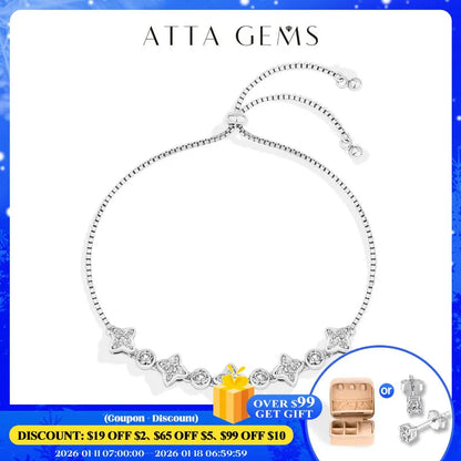 LUX FINE JEWELRY | Starlight D Color VVS1 Moissanite S925 SS Bracelet - Adjustable 24cm
